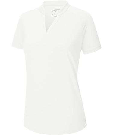TACVASEN Women's V Neck Golf Polo Shirt - White, Medium | UPF 50+ Sun Protection - Buy Online on SooperMarket.com