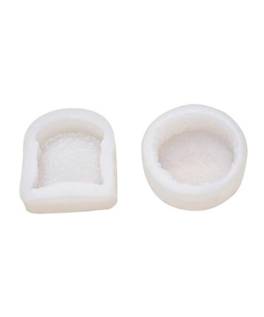 2pcs Cake Mold Silicone Bread Loaf Pan Mini Silicone Molds Silicone Baking Cups Muffin Ice Cream Candy Candle Molds Egg Tart Molds Mousse Chocolate Accessories Silica Gel White White 9X8X2.6CM