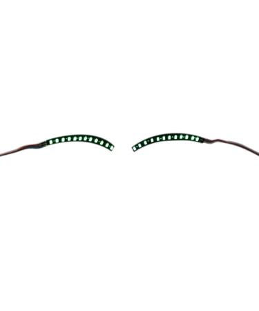 lijun LED Light Up Waterproof False Eyelashes Halloween Party Eyelid Luminous Lashes Green