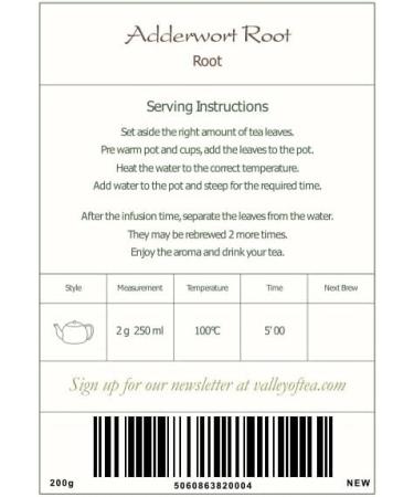 Adderwort Root Herbal Tea - Bistort Roots/Snakeweed 200g - Buy Online on SooperMarket.com