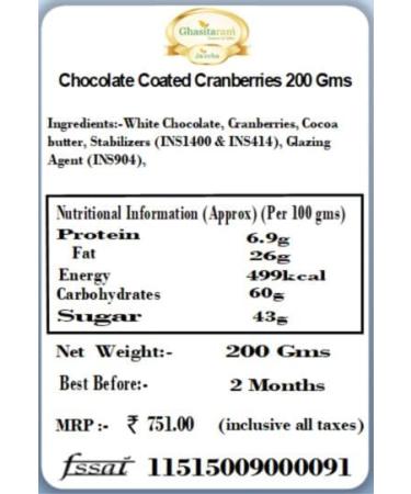 Jaiccha Ghasitaram Diwali Gifts Chocolate - Chocolate Coated Cranberries with 2 T-Lites - Buy Online on SooperMarket.com