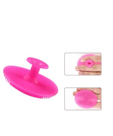 Soft Silicone Facial Cleansing Pad - Exfoliating Scrubber & Shower Sponge for Blackhead Removal - Rosy Color - Buy Online on SooperMarket.com