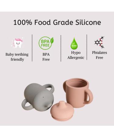 Moguda Silicone Sippy Cup Training for Baby | Spill Proof Soft Spout Lid | Easy Grip Handles | Unbreakable Design | 5oz Capacity | Ideal for 6-12 months | Silikong Non-Slip No-Spill Drinking Solution - Buy Online on SooperMarket.com