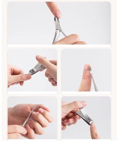 Double Nail Clippers Set Multifunctional Manicure Kit Stainless Steel Pedicure Pliers Nail Cutter for Foot Fingernail Include Tweezers Cuticle Remover(Purple) - Buy Online on SooperMarket.com