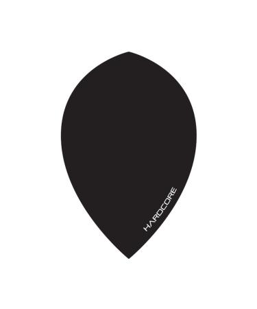 RED DRAGON Hardcore Black Extra Thick Oversized Pear Dart Flights - 4 Sets Per Pack (12 Dart Flights in Total)