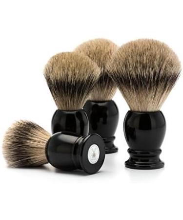 M HLE Classic Silvertip Badger Shaving Brush - Medium Black Precious Resin Handle - Handmade Luxury Shaving Tools for Men - Buy Online on SooperMarket.com