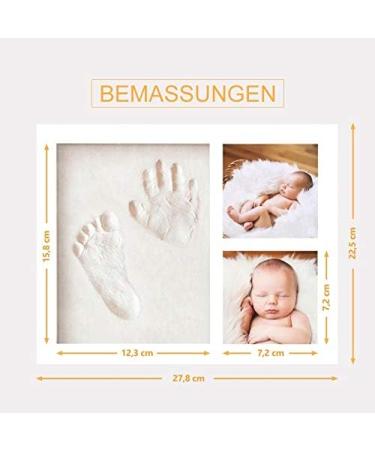 Keroos Plasterprint Baby Hand & Foot Set with Letter Stencils | Premium Wooden Frame | Safe Plexiglass | Ideal for Pets | Shop Internationally - Buy Online on SooperMarket.com