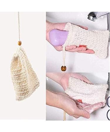 Nuoshen 2 Pcs Sisal Soap Bag - Natural Organic Exfoliating Soap Saver Pouch for Foaming & Drying Soaps - Buy Online on SooperMarket.com