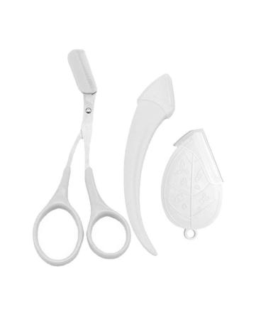 DHLIIIQQ eyebrow trim eyebrow face razor for women professional eyebrow scissors with trimmer scraper accessory comb r4n6 brow white