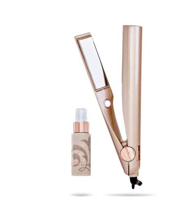 TYME Iron Pro 2-in-1 Hair Curler and Straightener Styling Tool with Auto Shutoff 5 Temperature Settings, and Titanium Plates with TYME 2oz Thermal Protectant TYME Iron Pro 2-in-1 Hair Curler and Straightener with TYME 2oz …