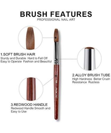 Alexnailart 4pcs Kolinsky Sable Acrylic Nail Brush Set - Red Wooden Handle, Manicure Design Pen for Acrylic Powder - Premium Quality - Buy Online on SooperMarket.com