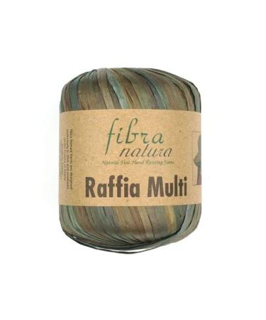 Fibra Natura Raffia Multi Yarn  %100 Cellulose  Yarn Raffia  Paper Macrame Cord 1.23 oz 87yd  Raffia Straw Decor Yarn (03)