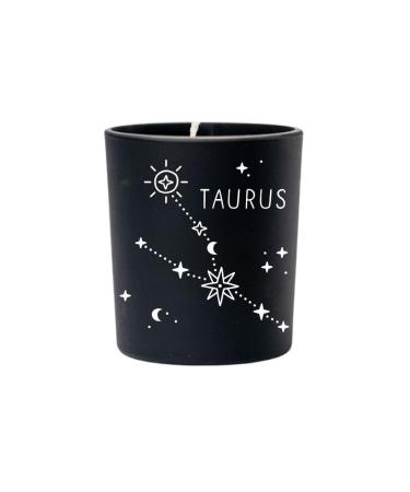 Original Soy Wax Zodiac fragrance candle zodiac sign: bull - made of 100% vegan soy wax - aromatherapy black candles - zodiac sign fragrance candles in the glass - fragrance: sandalwood scwarz bull wooden wood