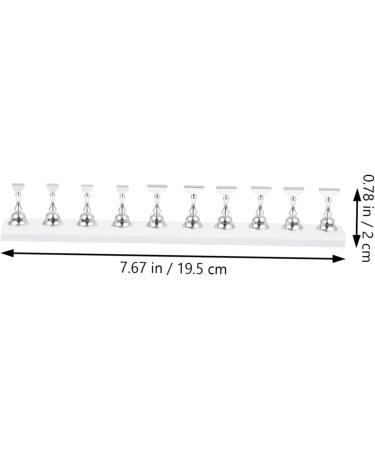 WOFASHPURET Metal Stand 1 Set Nail Art Base Press on Nail Stand Beauty Nail Display Acrylic Metal Nail Mud Creative Nail Display 19.50X2.00X0.80CM Silver - Buy Online on SooperMarket.com