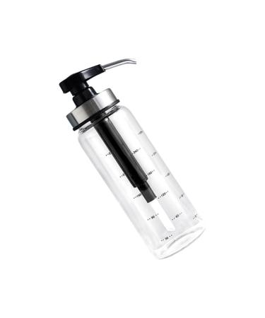 WOFASHPURET Glass Containers for Liquids Coffee Syrup Dispenser Pump Stainless Steel Press Mouth 22.5x6x6cm Black