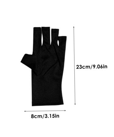 Anti UV Gloves Sunblock Gloves UV Shield Protection Fingerless Gloves for Gel Nail Lamp 1Pair Black - Buy Online on SooperMarket.com