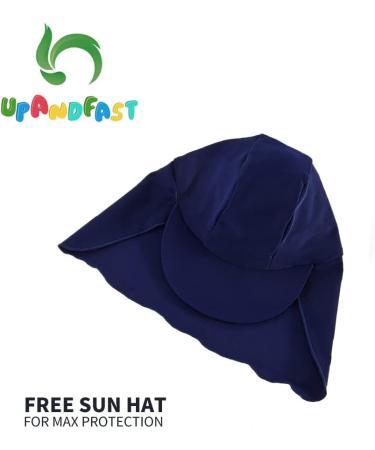 UPF 50+ Baby Boy Swimwear Set with Sun Hat | Navy Stripe | 3-6 Months - Buy Online on SooperMarket.com