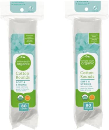 Buy Simple Truth Organic Cotton Ball Rounds - 80 Pads (Pack of 2) | Eco-Friendly Soft & Safe for All Skin Types | International Shipping Available - Buy Online on SooperMarket.com