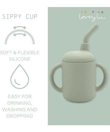 LoveyLu Silicone Sippy Cup - Toddler Cup with Straw & Handles | 100% Safe Food Grade Silicone | Microwave, Dishwasher, Freezer Safe (Sage) - Buy Online on SooperMarket.com