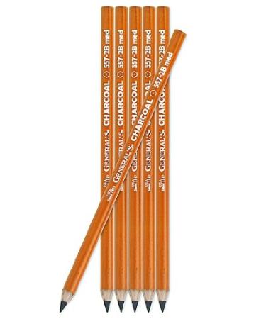 GENERAL'S 557 Series Charcoal Pencils 4B each PACK OF 12