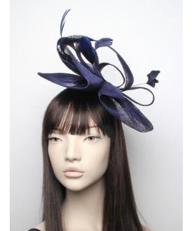 Arranview Jewellery Large navy blue fascinator with feathers on aliceband - Buy Online on SooperMarket.com