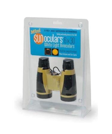 LUNT SOLAR SYSTEMS - Yellow 6x30 Magnification Sunoculars, Compact & Portable White Light Solar Binoculars, Safe Solar Viewing, Observing Sunspots, Eclipses, and Planetary Transits (Mini) Mini Yellow