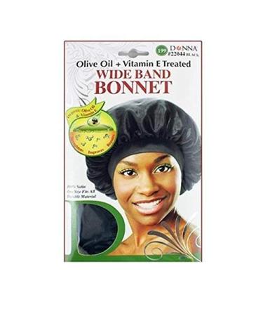 Donna Olive Oil & Vitamin E Treated Wide Band Bonnet #22044 Strengthens hair improves hair repairs hair durable material soft material satin organic oil