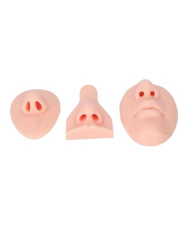 Silicone Nose Mouth Model Set | 3D Soft Practice Nose for Suture Teaching | Reusable Display Mold for Earrings | Light Skin Color - Buy Online on SooperMarket.com