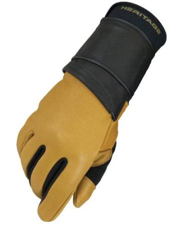 Heritage Pro 8.0 Bull Riding Gloves, Size 10, Natural Tan