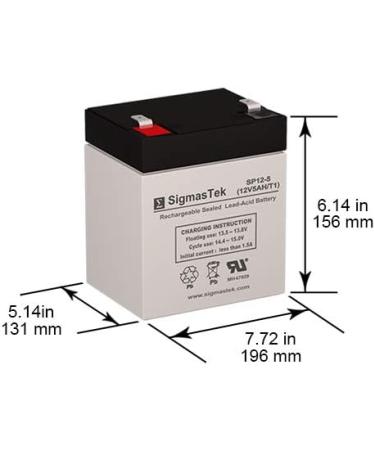 CA1240 12 Volt 5Ah SLA Replacement Battery | F1 Terminal | International Shipping - Buy Online on SooperMarket.com