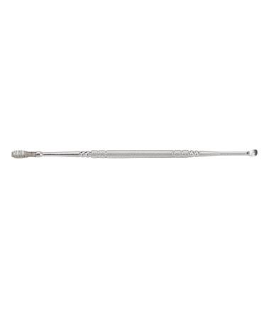 Ear Spoon Ergonomic Design Glossy Rounded Relieve Itching Metal Ear Spoon Double Head Stainless Steel for Home(Silver)
