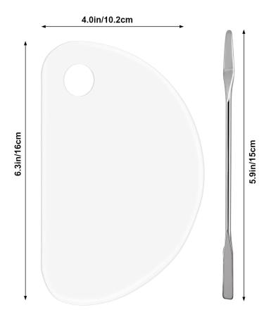 2-Pack Professional Makeup Palette & Spatula - Stainless Steel Cosmetic Tools for Eyeshadow Lipstick Nail Art & Foundation Mixing | Beauty Home Salon Essentials - Buy Online on SooperMarket.com