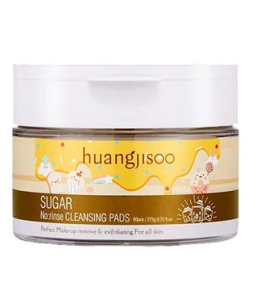 Huangjisoo Sugar No Rinse Cleansing Pads - 60 Pads | Gentle Skincare & Makeup Remover - Buy Online on SooperMarket.com