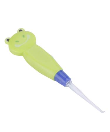 TOPINCN Baby Ear Scoop Detachable Head Flashlight Function Cute Cartoon Look 4.25in Total Length Earwax Catcher ABS Plastic for Ear Care(Green Frog)