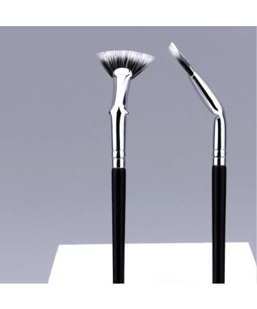 Buy Black Bent Lash Fan Brush - Professional Duet Fibre Eyelash Makeup Tool for Perfect Lashes | International Shipping Available - Buy Online on SooperMarket.com