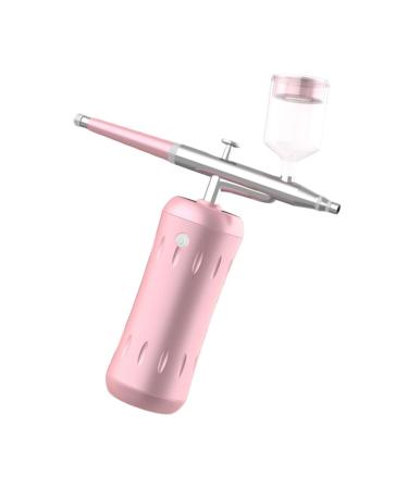 minkissy Oxygen Injector Water Replenishment Instrument Portable Facial Face Air Brush Mist Spray Nano Face Moisturizer High Pressure Pink Steamer Stainless Steel