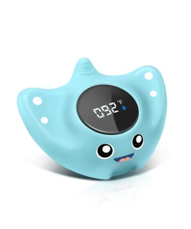 Baby Bath Thermometer - BabyElf Safety Bathtub Thermometer - Floating Bathing Toy for Infant - New Upgraded Mute Visual Alert, Gift for Mom and Newborn Only for Fahrenheit
