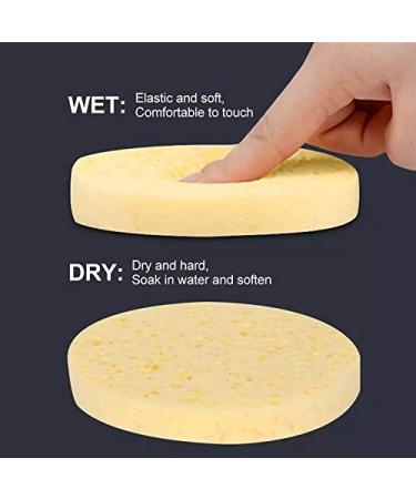 Buy Tvoip 25-Pack Reusable Facial Sponges - Natural Wood Pulp Deep Cleansing Bigger & Thicker Cosmetic Puff for Face Care - Yellow - Buy Online on SooperMarket.com
