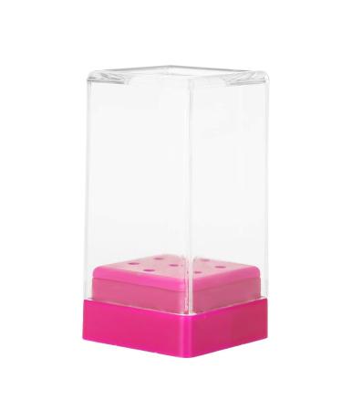 Manicure Tool Organizer Displayer Stand with 7 Slots for Nail Drill Bit Collection (Rose Red)