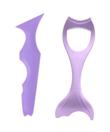 MAGICLULU 2pcs Women Make up Tools Lash Mascara Silicone Makeup Applicator Purple Thermostat
