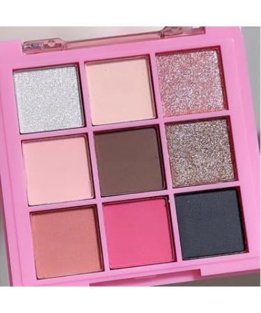 Lovelycat 9 Colors Glitter Eyeshadow Makeup Palette Matte High Pigmented Colorful Creamy Texture Eye Shadow Powder Natural Waterproof Long Lasting Eyeshadow Powder Cosmetics (C)