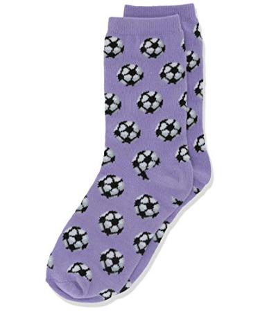 Hot Sox girls Big Conversation Starter Novelty Casual Crew Socks Crew Soccer (Lavender) Medium-Large
