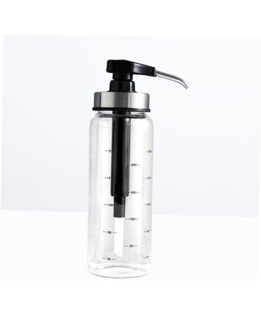 WOFASHPURET Glass Containers for Liquids Coffee Syrup Dispenser Pump Stainless Steel Press Mouth 22.5x6x6cm Black - Buy Online on SooperMarket.com