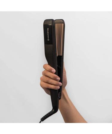 Buy Remington S3580 Crepe Iron for Zigzag Waves & Volume - 37mm Antistatic Ceramic Coating 150-220 C Perfect for Fine & Thick Hair - Buy Online on SooperMarket.com