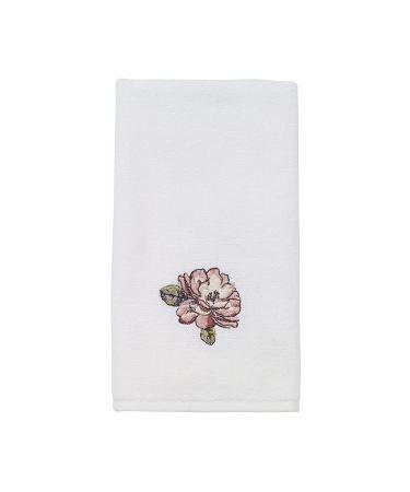 Avanti Linens - Fingertip Towel, Soft & Absorbent Cotton Towel (Butterfly Garden Collection) White Embroidered Fingertip Towel
