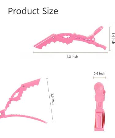 ZEVONDA 10Pcs Pink Crocodile Hair Clips - Professional Styling Barrettes with Nonslip Grip and Wide Teeth for Women and Girls - Buy Online on SooperMarket.com