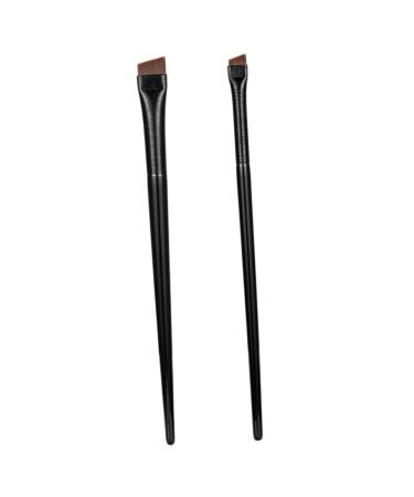 FOYTOKI 3 Sets Eyeliner Brush Makeup Brush Eye Liner Wands Flat Eyebrow Brush Ear Black Wood
