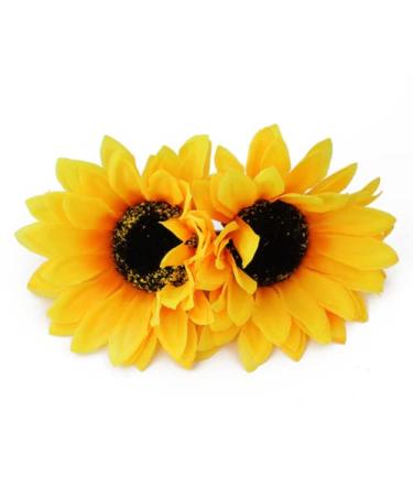 Cafurty 2 PCS Sunflowers Hair clips  Women Girls Fashion Sunflower Duckbill Clip  Hairpin Girls Seaside Vacation Photo Hair Accessories
