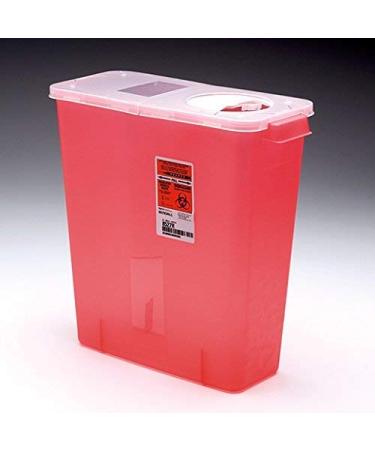 Kendall Multi-Purpose Sharps Containers 3 Gallon 13.75h X 6d X 13.75w Red Container W/Hinged - Model 8527R - Each