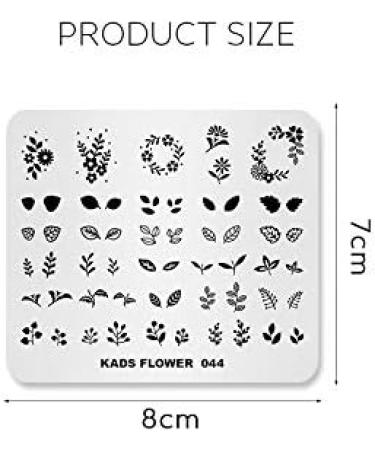KADS Flower Nature Nail Stamping Plate FL044 - DIY Manicure Stencil Tools - Buy Online on SooperMarket.com